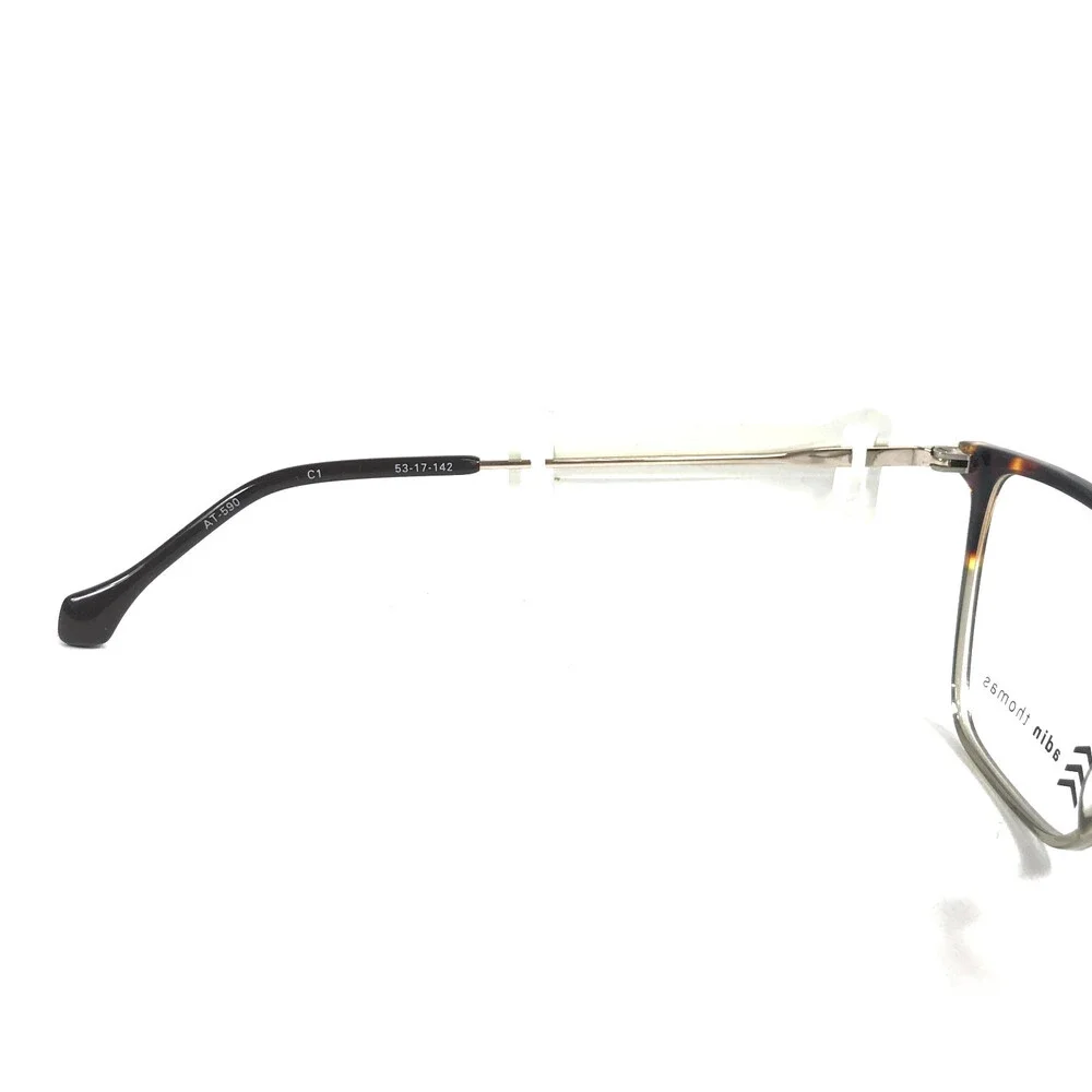 Adin Thomas Eyeglasses Frames AT-590 C1 Tortoise Smoke Gray Cat Eye 53-17-142